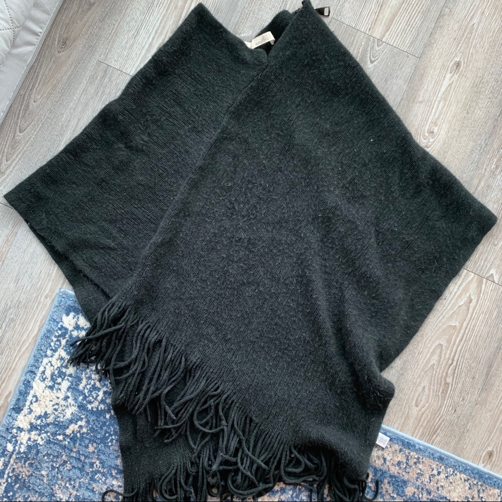 Black Cozy Poncho Sweater